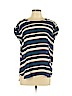Ann Taylor 100% Polyester Blue Short Sleeve Blouse Size L - photo 1