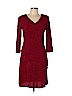 Connected Apparel Red Casual Dress Size 10 (petite) - photo 1