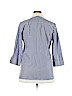 Foxcroft 100% Cotton Blue 3/4 Sleeve Blouse Size 14 - photo 2