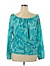 MICHAEL Michael Kors 100% Polyester Blue Long Sleeve Blouse Size XL - photo 1