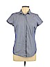 Worthington Blue Short Sleeve Button-Down Shirt Size L (petite) - photo 1