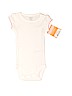 Just One You Made by Carters 100% Cotton Solid White Short Sleeve Onesie Size Newborn - photo 1