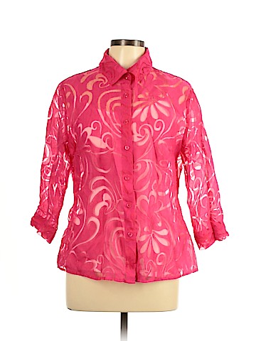 Notations 3/4 Sleeve Button-Down Shirt (view 1)