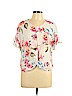 Lush 100% Polyester White Short Sleeve Blouse Size L - photo 1