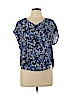 Lush 100% Polyester Black Short Sleeve Blouse Size M - photo 1