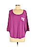 Victoria's Secret Pink 100% Pima Cotton Purple Short Sleeve T-Shirt Size Med - Lg - photo 1