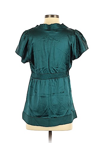 BCBGMAXAZRIA Short Sleeve Silk Top (view 2)