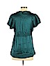 BCBGMAXAZRIA Teal Short Sleeve Silk Top Size S - photo 2