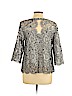 Banana Republic Gray 3/4 Sleeve Blouse Size L (petite) - photo 2
