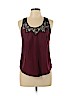 Lush 100% Polyester Burgundy Sleeveless Blouse Size L - photo 1