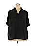 ELOQUII 100% Polyester Black Short Sleeve Blouse Size 18 - photo 1