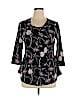 Once & Again Black 3/4 Sleeve Blouse Size L - photo 1