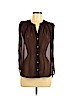 H&M 100% Polyester Burgundy Short Sleeve Blouse Size 6 - photo 1