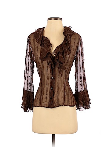 Alberto Makali Long Sleeve Silk Top (view 1)