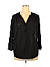 H&M 100% Polyester Black Long Sleeve Blouse Size XL - photo 1