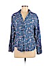 H&M 100% Viscose Blue Long Sleeve Button-Down Shirt Size M - photo 1