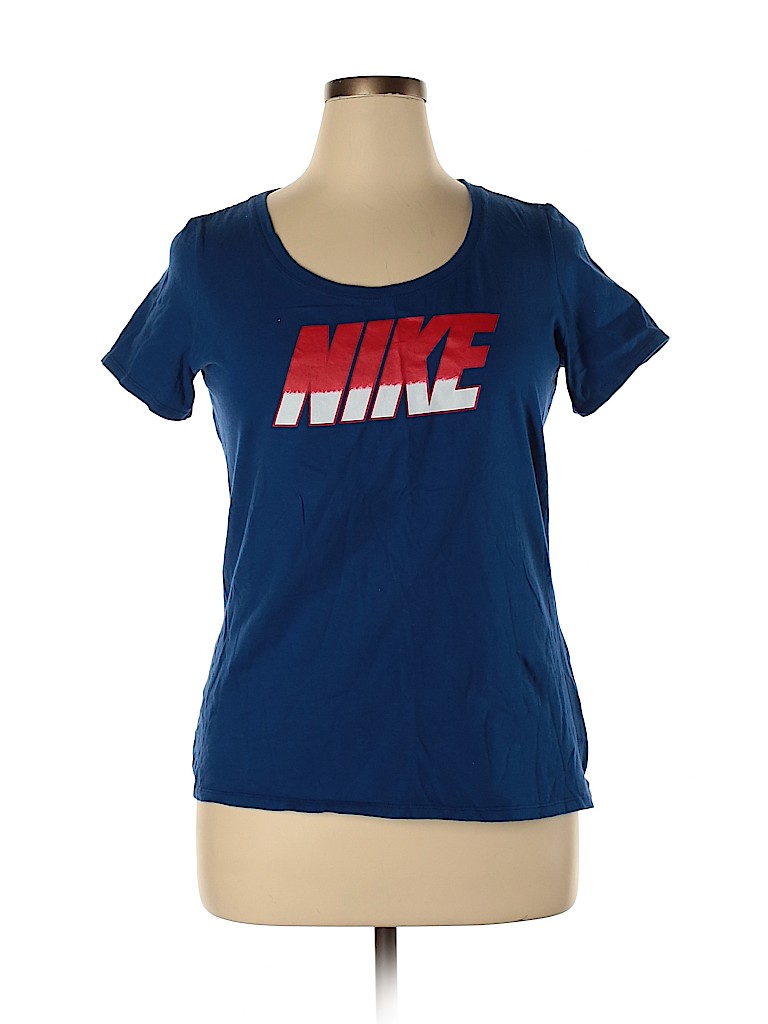 Nike 100% Cotton Blue Short Sleeve T-Shirt Size XL - photo 1
