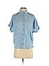 H&M Blue Short Sleeve Button-Down Shirt Size 0 - photo 1