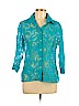 Notations Blue 3/4 Sleeve Button-Down Shirt Size L (petite) - photo 1