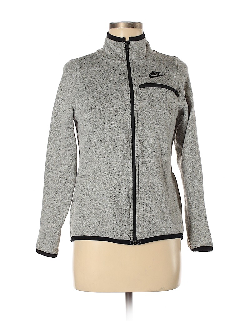 Nike 100% Polyester Gray Cardigan Size M - photo 1