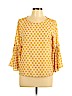 Waverly Grey 100% Polyester Yellow Long Sleeve Blouse Size L - photo 1