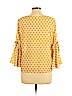Waverly Grey 100% Polyester Yellow Long Sleeve Blouse Size L - photo 2
