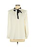 White House Black Market 100% Polyester White Long Sleeve Blouse Size 12 (petite) - photo 1