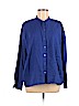 Eileen Fisher 100% Linen Blue Long Sleeve Button-Down Shirt Size M - photo 1