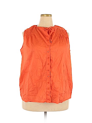 Just My Size Sleeveless Button-Down Shirt (view 1)