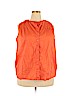 Just My Size 100% Cotton Orange Sleeveless Button-Down Shirt Size 2X - photo 1