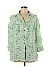 JM Collection 100% Linen Green Long Sleeve Button-Down Shirt Size 16 - photo 1