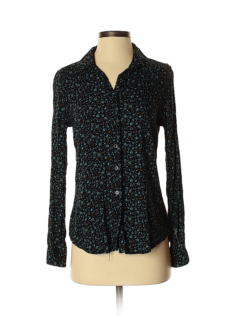 Zara 100% Rayon Black Long Sleeve Blouse Size XS - photo 1