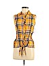 No Boundaries 100% Rayon Yellow Sleeveless Button-Down Shirt Size M - photo 1