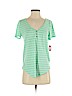 SO 100% Cotton Green Short Sleeve Henley Size S - photo 1