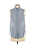 H&M 100% Polyester Blue Sleeveless Blouse Size 4 - photo 1