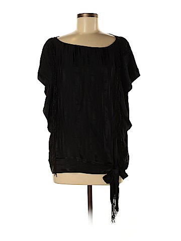 BCBGMAXAZRIA Short Sleeve Silk Top (view 1)