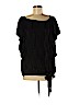 BCBGMAXAZRIA 100% Silk Black Short Sleeve Silk Top Size M - photo 1