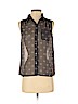 American Eagle Outfitters 100% Polyester Gray Sleeveless Button-Down Shirt Size XS - photo 1