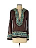 Tory Burch 100% Cotton Brown Long Sleeve Blouse Size 4 - photo 1