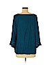 Lucky Brand 100% Polyester Blue 3/4 Sleeve Blouse Size M - photo 2