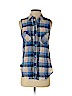 Mudd Blue Sleeveless Button-Down Shirt Size S - photo 1
