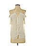Express 100% Polyester Ivory Short Sleeve Blouse Size S (petite) - photo 1