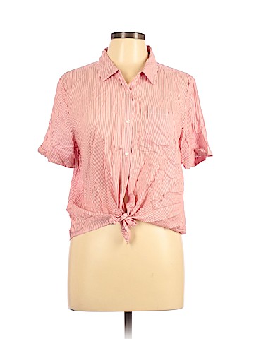 Pink Rose Short Sleeve Button-Down Shirt (view 1)