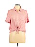 Pink Rose 100% Rayon Red Short Sleeve Button-Down Shirt Size L - photo 1