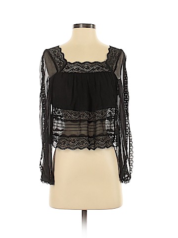 Catherine Malandrino Long Sleeve Silk Top (view 1)