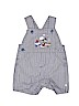 Disney 100% Cotton Stripes Graphic Blue Overall Shorts Size 3-6 mo - photo 1