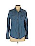 Forever 21 100% Cotton Blue Long Sleeve Button-Down Shirt Size L - photo 1