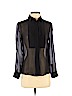 Club Monaco 100% Silk Black Long Sleeve Silk Top Size XS - photo 1