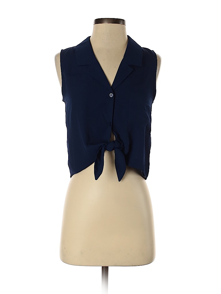 Shinestar 100% Polyester Blue Sleeveless Blouse Size S - photo 1