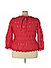 Madewell 100% Cotton Red Long Sleeve Blouse Size 3X - photo 2